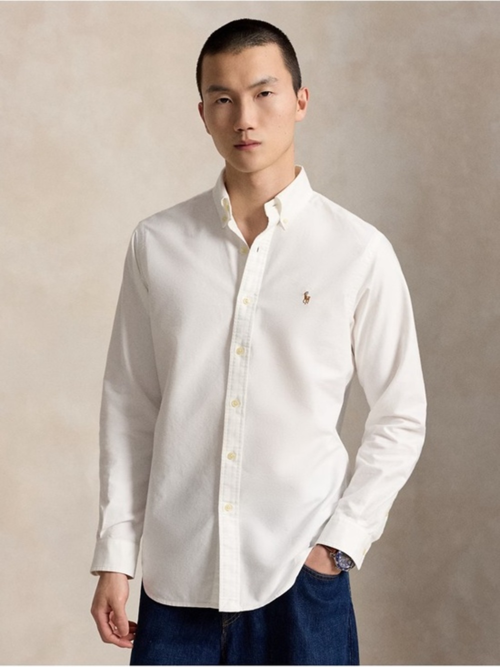Ralph Lauren Blue Lable Vintage Oxford Button-Down Shirt - White Medium
